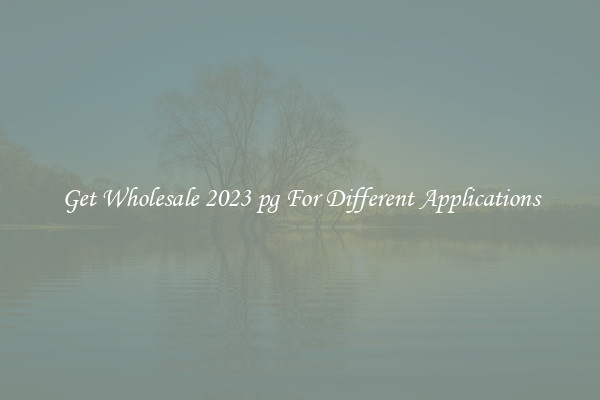 Get Wholesale 2023 pg For Different Applications