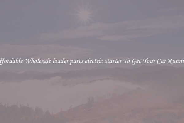 Affordable Wholesale loader parts electric starter To Get Your Car Running