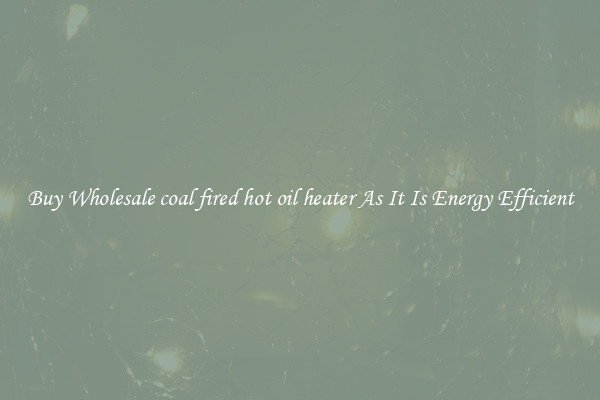 Buy Wholesale coal fired hot oil heater As It Is Energy Efficient