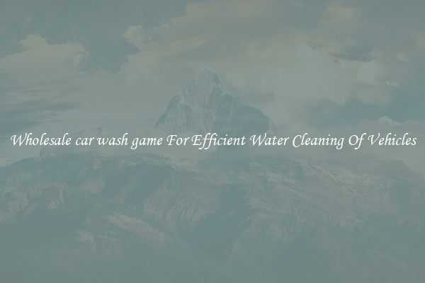 Wholesale car wash game For Efficient Water Cleaning Of Vehicles