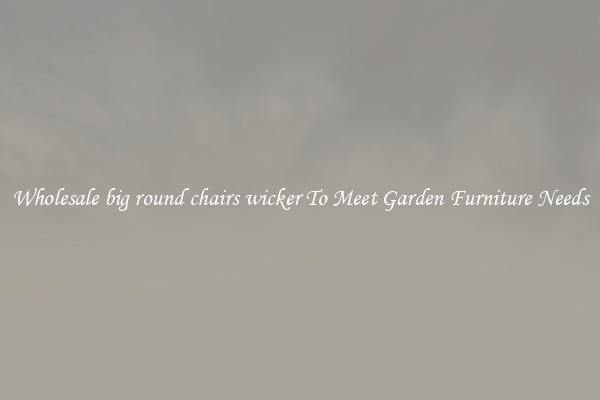 Wholesale big round chairs wicker To Meet Garden Furniture Needs