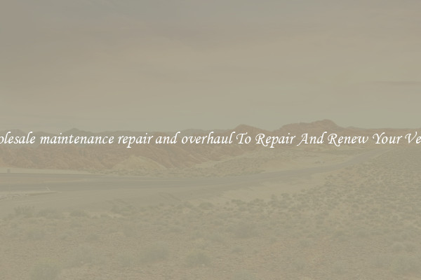 Wholesale maintenance repair and overhaul To Repair And Renew Your Vehicle
