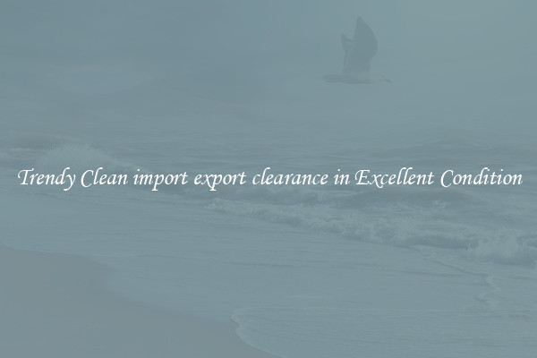 Trendy Clean import export clearance in Excellent Condition