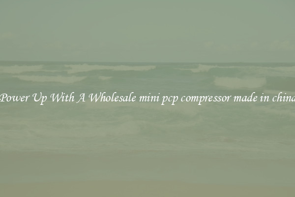 Power Up With A Wholesale mini pcp compressor made in china