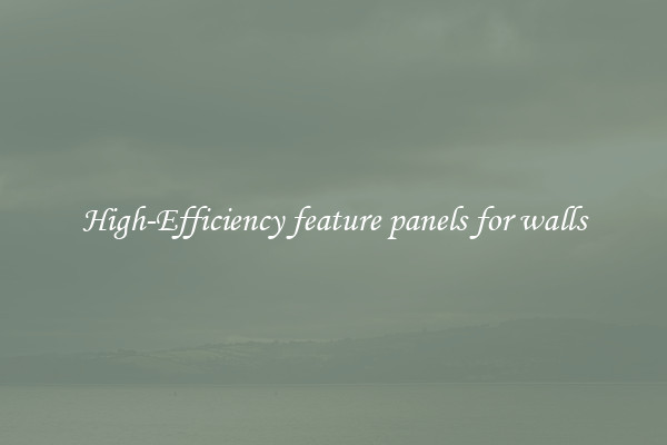 High-Efficiency feature panels for walls