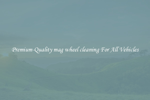 Premium-Quality mag wheel cleaning For All Vehicles